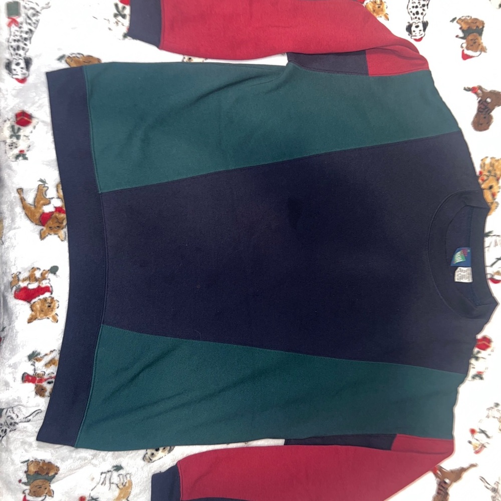 Vintage First Run Retro Multicolor Pull Over sweater  Mens Size Large